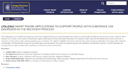 Thumbnail for Utilizing Smart Phone Applications to Support People With Substance Use Disorders in the Recovery Process