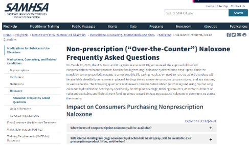 Thumbnail for Nonprescription (“Over-the-Counter”) Naloxone Frequently Asked Questions